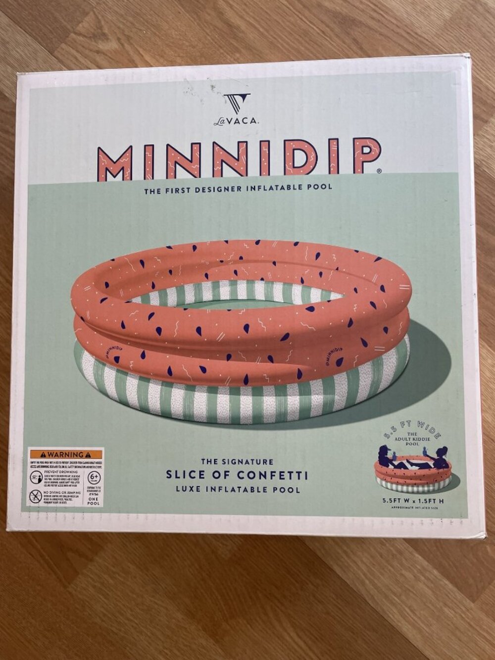 Minnidip designer New in box pool Slice of Confetti seats 1-3 adults or Ice Bath